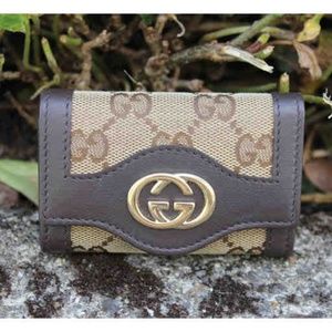 Gucci Monogram Double G - 6 Key Holder Case
